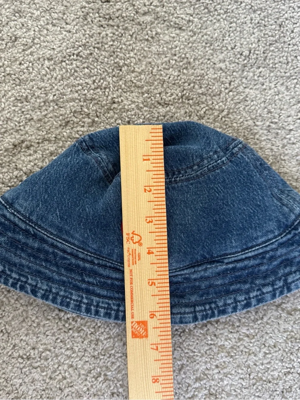 NWT PNTS Vintage/Medium Washed Denim Cotton Bucket Hat Smiley Face Logo